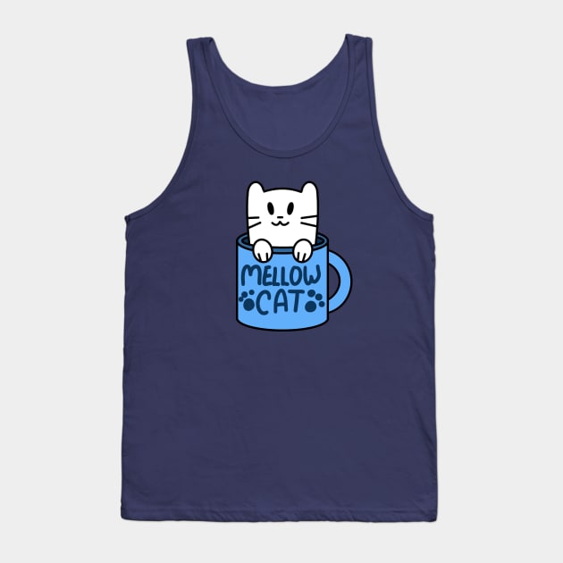 Mellow Cat Tank Top by JenjoInk